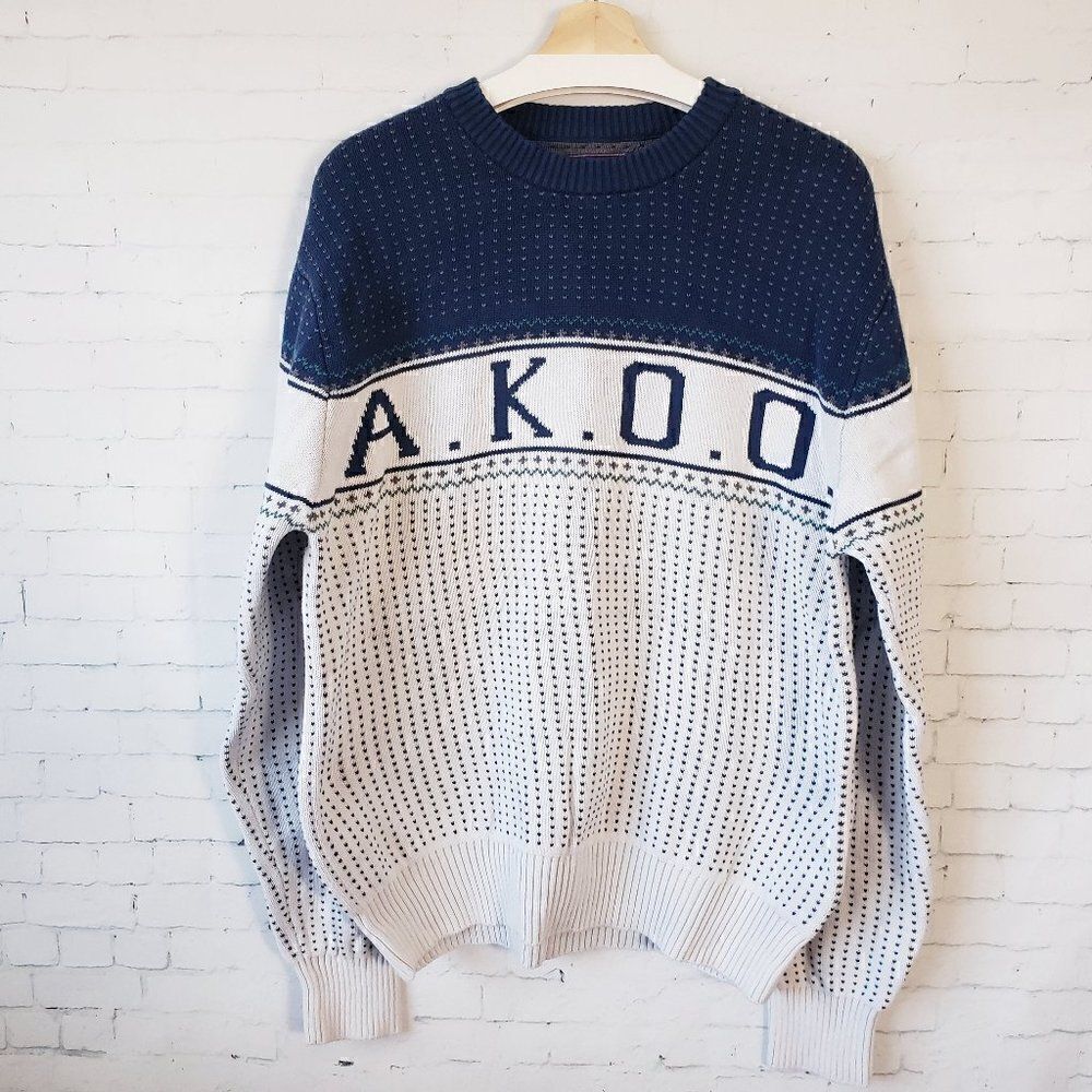 AKOO A King Of Oneself 3XL Mens Crewneck Sweater Champs Spell Out NEW